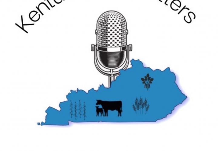 Kentucky Ag Matters podcast logo with illustration of state and microphone